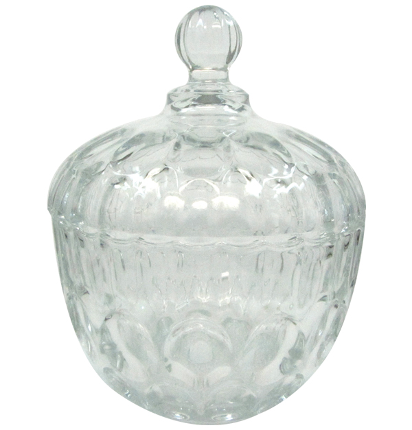 Γυάλινη φοντανιέρα με καπάκι - 18x14,3cm