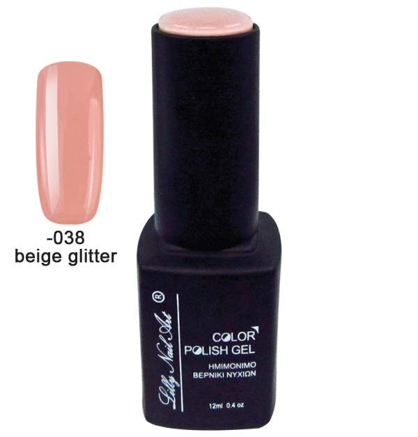 Ημιμόνιμο τριφασικό μανό 12ml - Beige glitter [40504008-038]