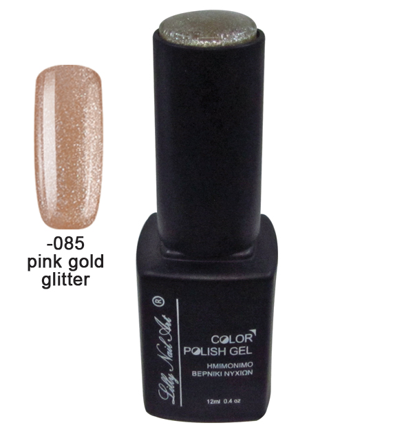 Ημιμόνιμο τριφασικό μανό 12ml - Pink gold glitter 