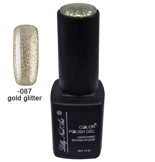 Ημιμόνιμο τριφασικό μανό 12ml - Gold glitter 