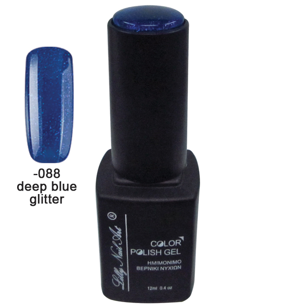 Ημιμόνιμο τριφασικό μανό 12ml - Dark blue glitter 