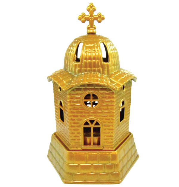 Χρυσό μεταλλικό καντήλι εκκλησάκι [10601080-5]