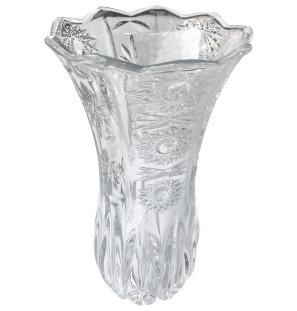 Γυάλινο διάφανο βάζο 19x10cm