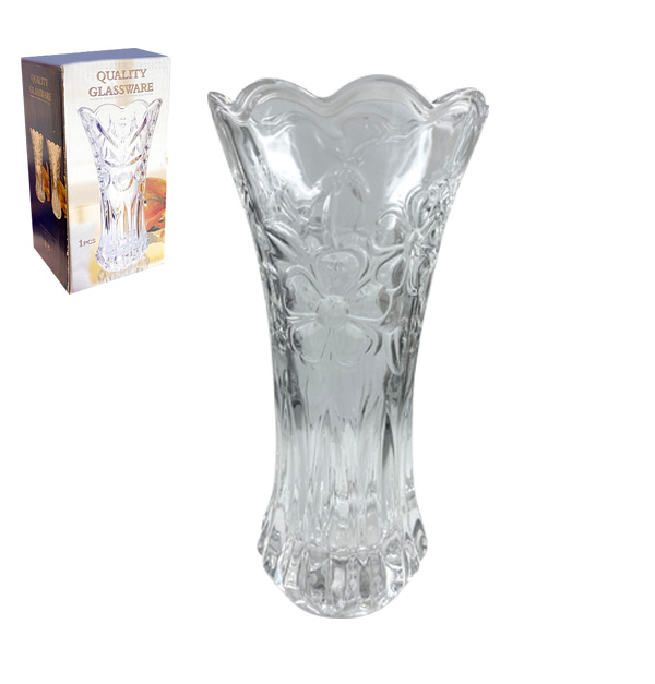 Διάφανο γυάλινο βάζο 19cm