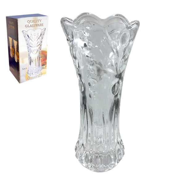 Διάφανο γυάλινο βάζο 19cm
