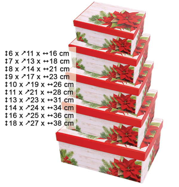Σετ 10 χάρτινα Χριστουγεννιάτικα κουτιά αποθήκευσης [11401258]