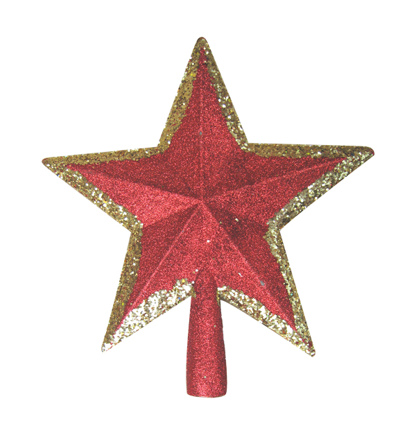 Κορυφή Χριστουγεννιάτικου δέντρου χρυσοκόκκινο αστέρι [00000817]