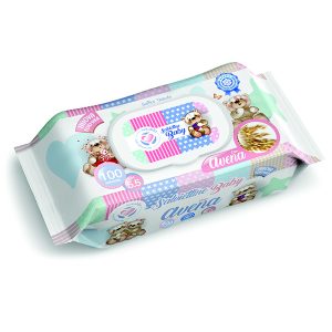 Σετ 100 μωρομάντηλα με καπάκι άρωμα βρώμη [76659759]