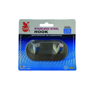 Μεταλλικό αυτοκόλλητο κρεμαστράκι inox 2 θέσεων οβάλ [00402677]