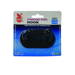 Μεταλλικό αυτοκόλλητο κρεμαστράκι μαύρο 2 θέσεων οβάλ [00402678]