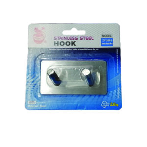 Μεταλλικό αυτοκόλλητο κρεμαστράκι inox 2 θέσεων [00402679]