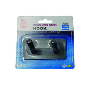 Μεταλλικό αυτοκόλλητο κρεμαστράκι μαύρο 2 θέσεων [00402680]