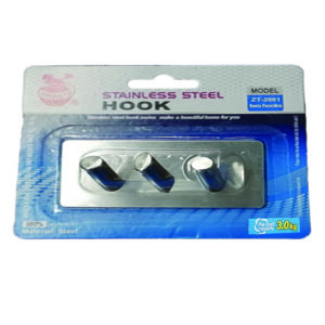 Μεταλλικό αυτοκόλλητο κρεμαστράκι inox 3 θέσεων [00402681]