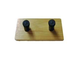 Ξύλινο αυτοκόλλητο κρεμαστράκι 2 θέσεων μαύρος γάντζος [00402685]