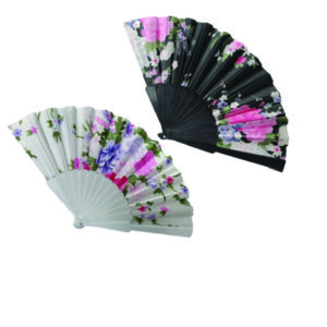 Πλαστική βεντάλια λευκή- μαύρη [20205021]