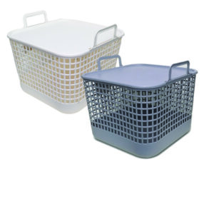 Πλαστικό καλάθι πλυμένων με καπάκι 52lt [70101993]
