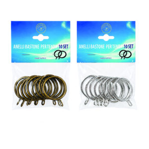 Σετ 10 κρίκοι για κουρτινόξυλο φ4cm [70110020]