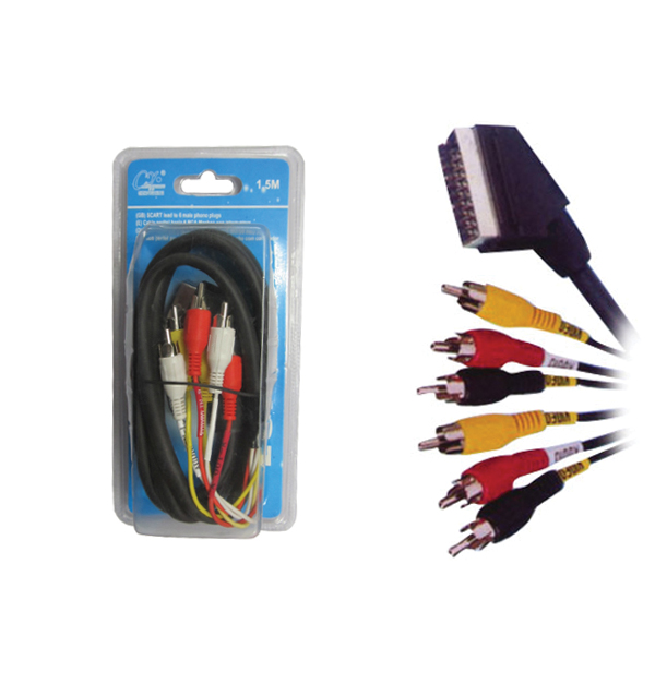 Καλώδιο scart σε rca 1,5m