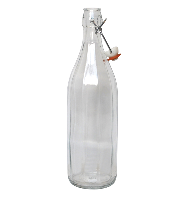 Γυάλινο μπουκάλι νερού 1 λίτρου Costolata με έλασμα [70101368]