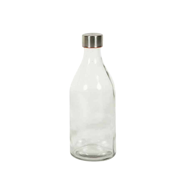 Γυάλινο μπουκάλι νερού 1 λίτρου στρογγυλό με καπάκι [70101922]