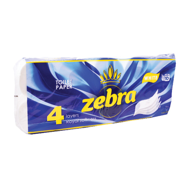 Σετ 10 ρολλά χαρτί υγείας Zebra 90gr white