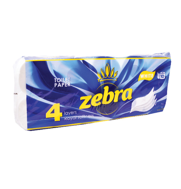 Σετ 10 ρολλά χαρτί υγείας Zebra 90gr white 