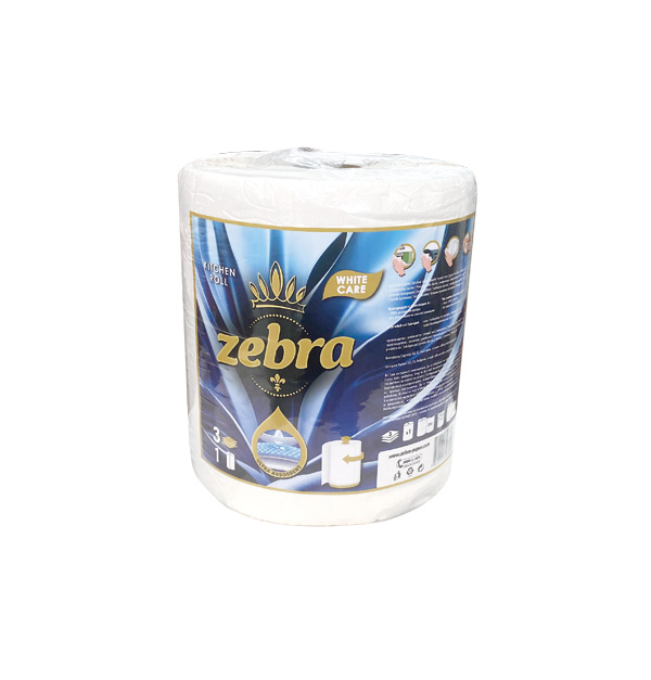 Τρίφυλλο ρολλό κουζίνας Zebra mega 800gr white 