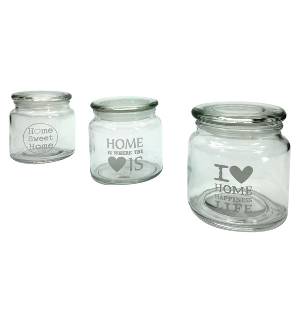 Βαζάκι γυάλινο με σχέδιο love home 550ml [70602802]