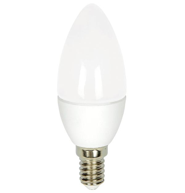 Λευκή βιδωτή λάμπα led κερί 6W 4000K