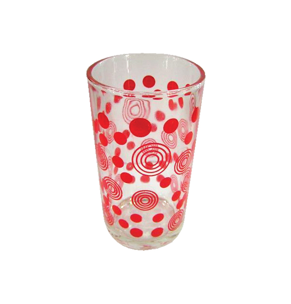 Σετ 6 γυάλινα ποτήρια νερού - Κόκκινοι κύκλοι [00203149]
