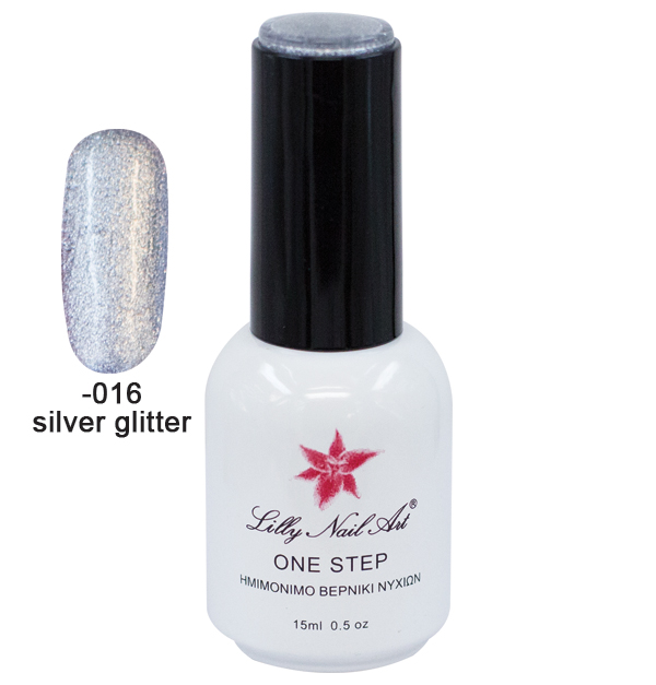 Ημιμόνιμο μανό one step 15ml - Silver glitter 