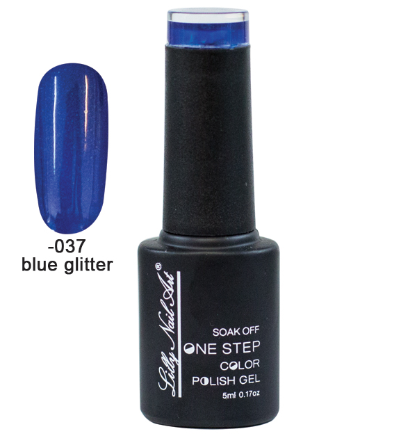 Ημιμόνιμο μανό one step 5ml - Blue glitter [40504002-037]