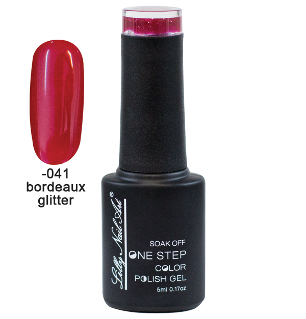 Ημιμόνιμο μανό one step 5ml - Bordeaux glitter [40504002-041]