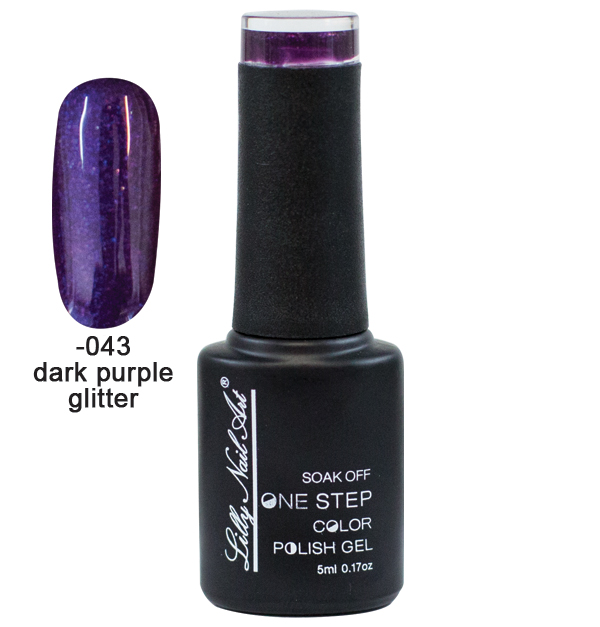 Ημιμόνιμο μανό one step 5ml - Dark purple glitter 